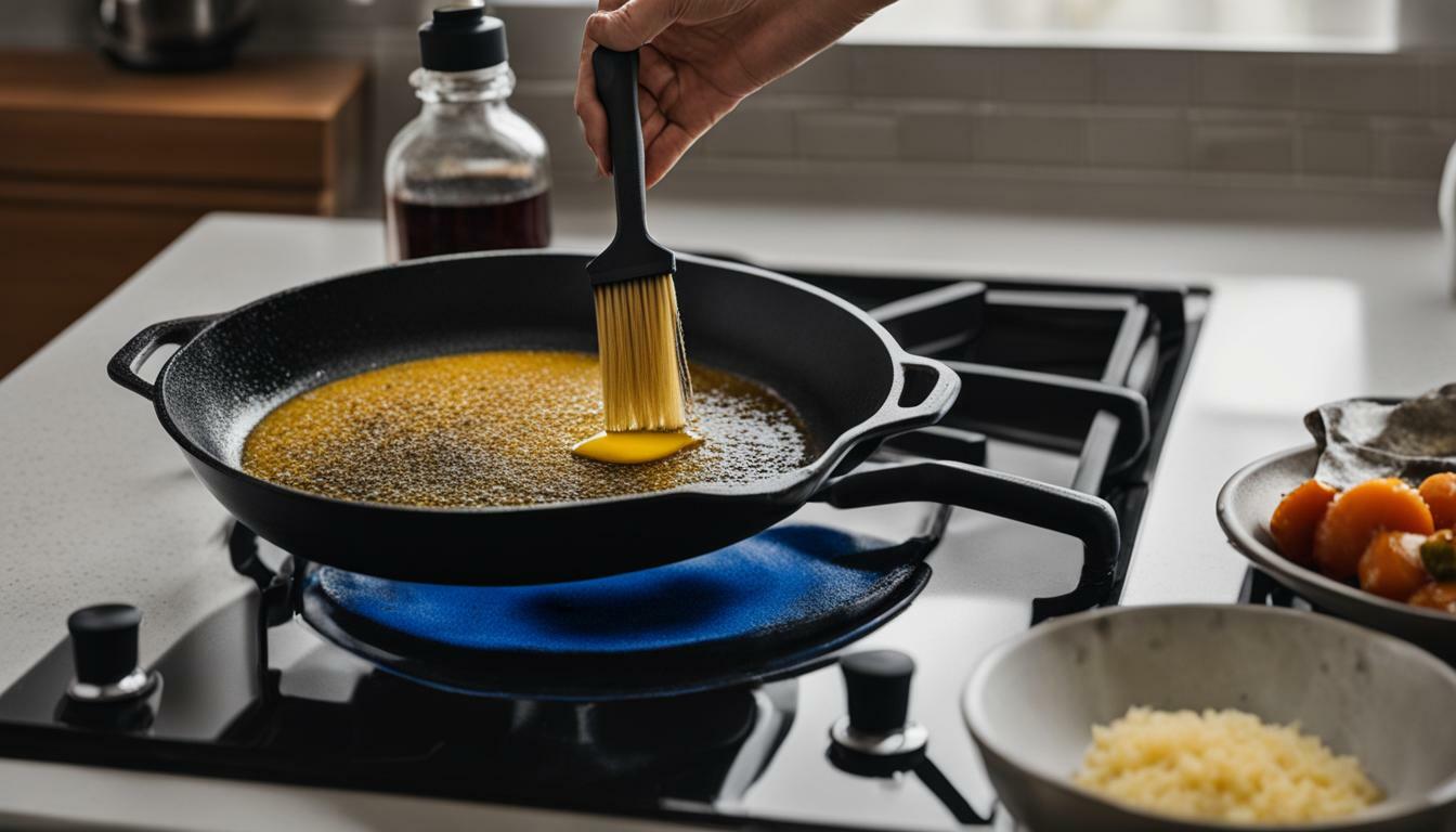 how to clean black residue off cast iron skillet