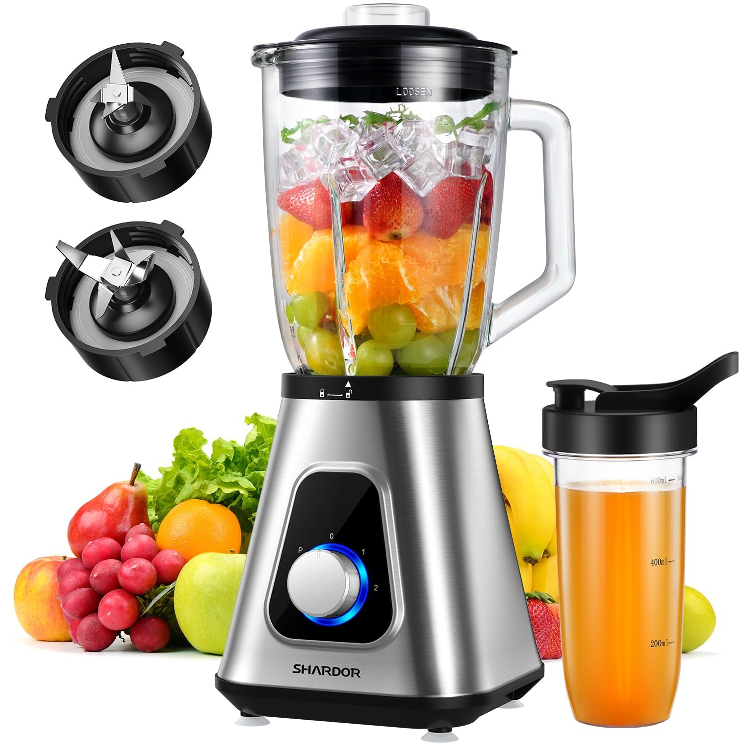 SHARDOR 1200W Blender for Shakes and Smoothies